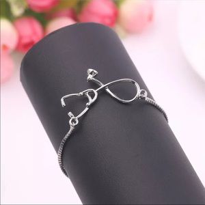 Silver stethoscope bracelet adjustable doctor gift